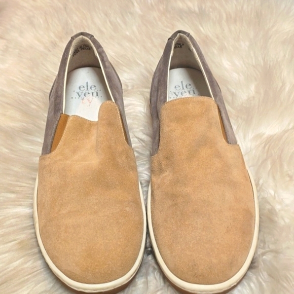ELEVENTY Suede Slip-On Sneakers 2 tone gray beige 44 - Picture 5 of 12